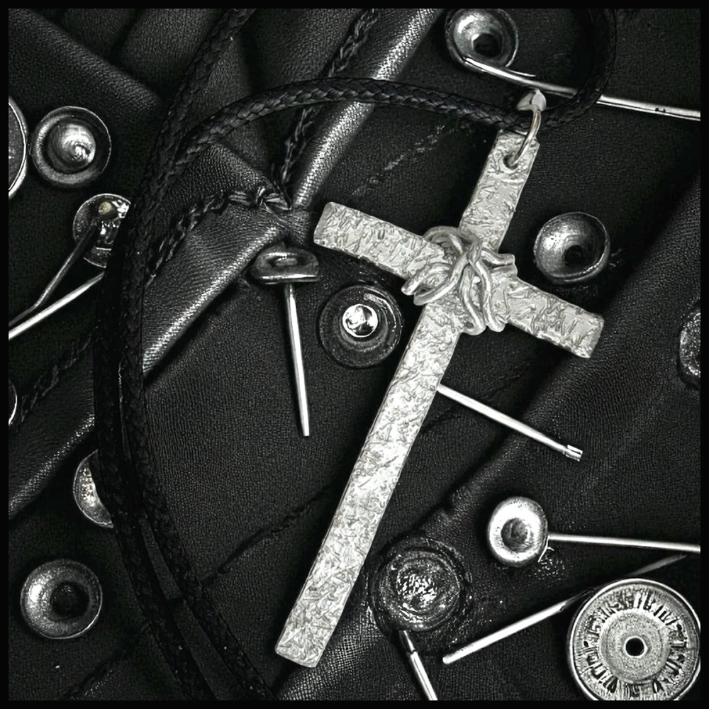 5 For $25💫Alternative Silver Aluminum Cross Pendant Necklace